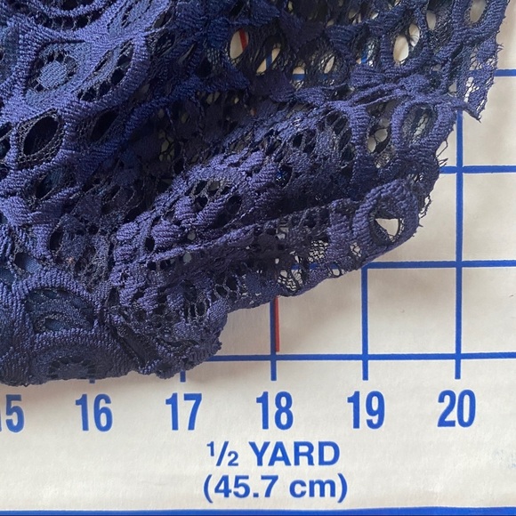 laundry by Shelli Segal Dress Womens 8 Blue Lace Short Sleeve Mini Dress Party - Picture 7 of 11